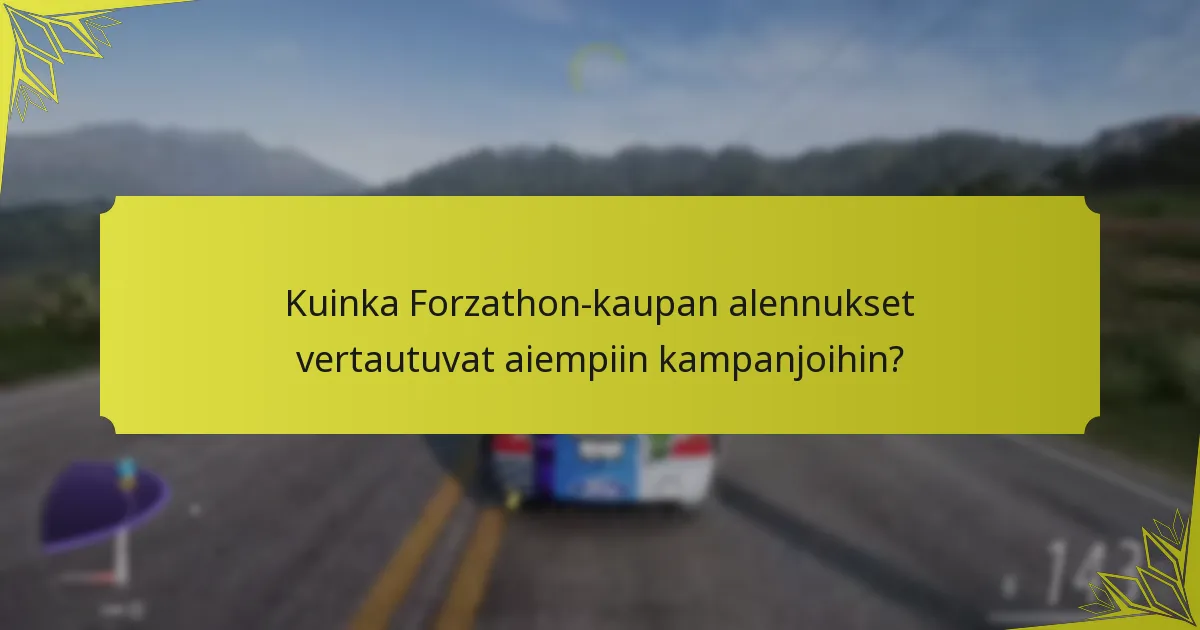 Kuinka Forzathon-kaupan alennukset vertautuvat aiempiin kampanjoihin?