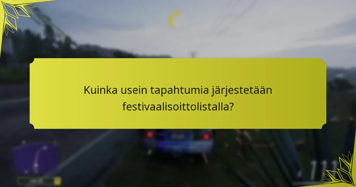 Kuinka usein tapahtumia järjestetään festivaalisoittolistalla?