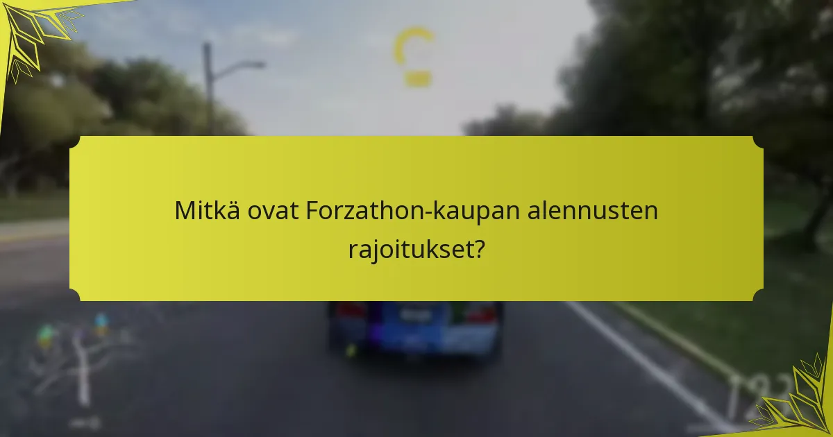 Mitkä ovat yhteisön reaktiot Forzathon-kaupan alennuksiin?