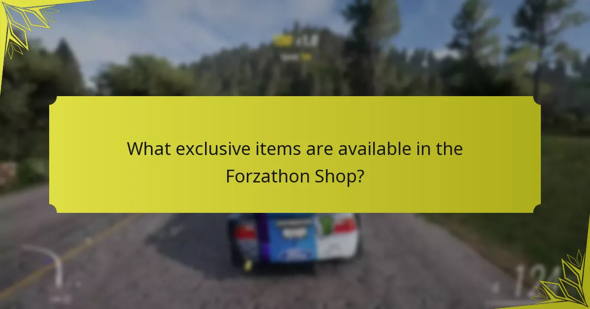 What are the purchase criteria for items in the Forzathon Shop?